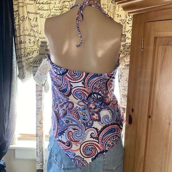 Becca Handkerchief Paisley Unique Tankini Swimsuit Top - Picture 3 of 11